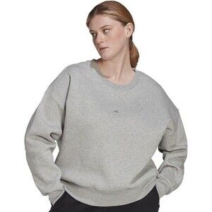 Adidas Women's Sweatshirt Plus Size Logo-Graphic Top Medium Grey Heather 4X